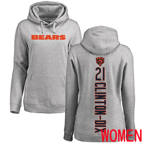Chicago Bears Ash Women Ha Ha Clinton-Dix Backer NFL Football #21 Pullover Hoodie Sweatshirts